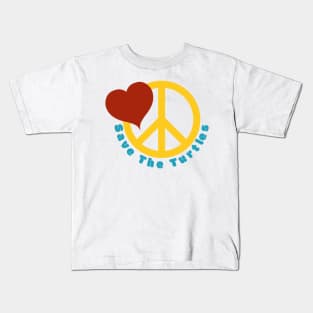 Love Peace Sign Save the Turtles Graphic Sticker Mug Vsco Girl Presents Kids T-Shirt